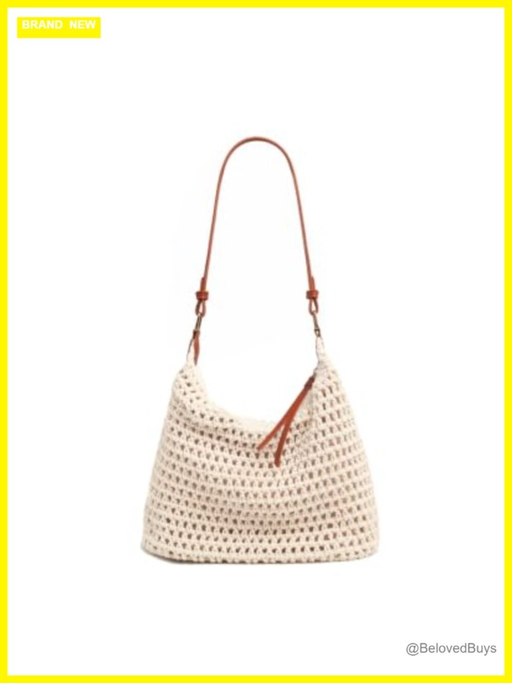 Small Crochet String Bag Handwoven Summer Beach Bag Knitted Vacation Shoulder